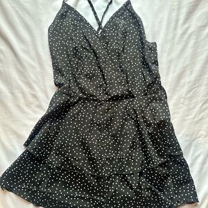 SHEIN Black and White Spaghetti Strap Mini Sundress